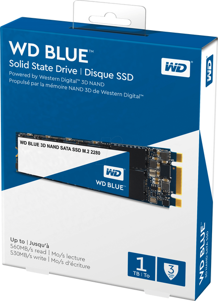 COMPUTER HARD DRIVE SSD M.2 2280 1TB WD BLUE WDS100T2B0B