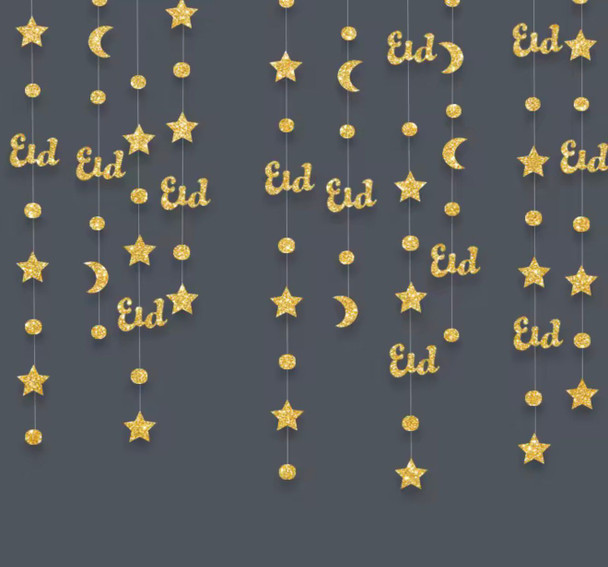 Eid / Ramadan Streamer Gold / Black / Blue