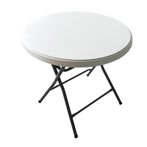 TABLE FOLDING PLASTIC WHITE COCKTAIL 2.63FT CLIFFSIDE GQT-HYY80 STRIGHT ROUND 31.5" X 43.5"