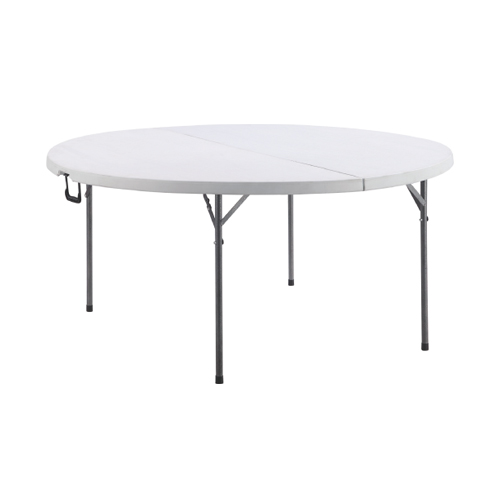 TABLE FOLDING PLASTIC WHITE 4FT CLIFFSIDE GQT-HYZY122 2 HALF ROUND 48" X 29.1"