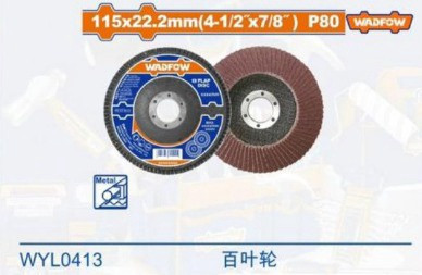 DISC FLAP WADFOW 4.5" X 7/8" GRIT 80 WYL0413