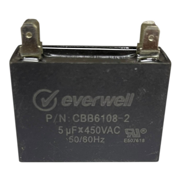 AIR CONDITIONER CAPACITOR 5UF 450V 5MF SQUARE RUNNING BLACK EVERWELL CBB6108-2