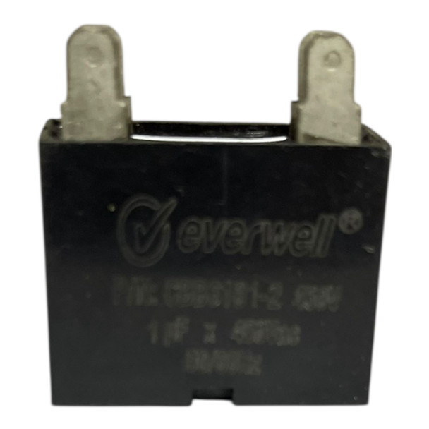 AIR CONDITIONER CAPACITOR 1UF 450V 1MF SQUARE RUNNING BLACK EVERWELL CBB6101-2