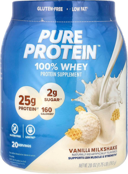 Supplement Pure Protein Whey Vanilla Milkshake1.75lbs