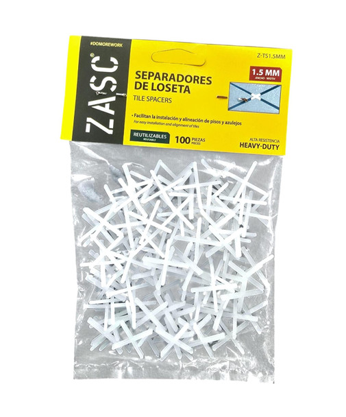 TILE SPACERS PLASTIC 1.5MM 100PCS ZASC Z-TS1.5MM