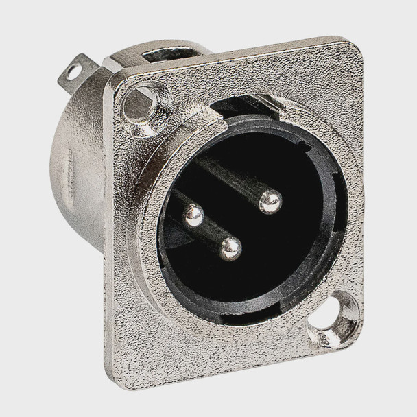 PLUG CHASS XLR MALE 3-PIN M-70 ZEBRA METAL CHROME