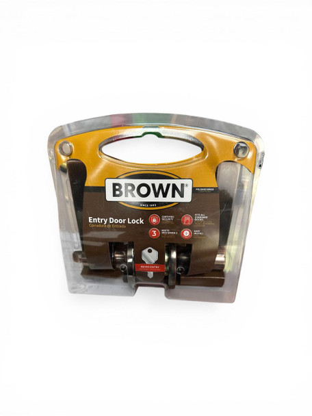 LOCK BROWN USA ENTRY LEVER #BRAC80EL ANTIQUE BRASS