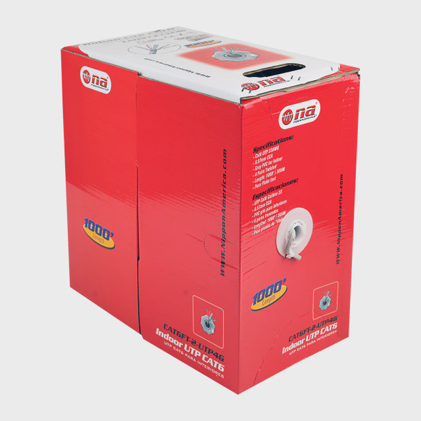 COMPUTER CABLE CAT 6 WIRE NIPPON AMERICA NA CAT6FT-2-UTP4G GREY INDOOR 1000FT ROLL SOLD PER ROLL