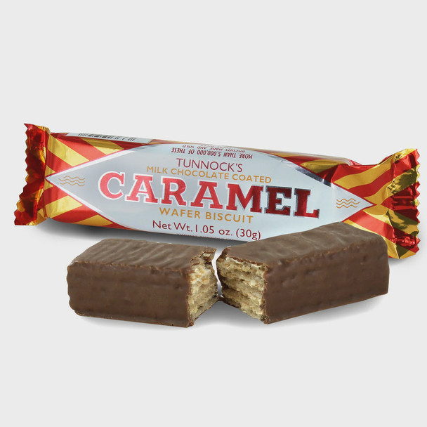 TUNNOCKS CARAMEL MILK CHOCOLATE COATED WAFER BISCUITS SOLD EACH