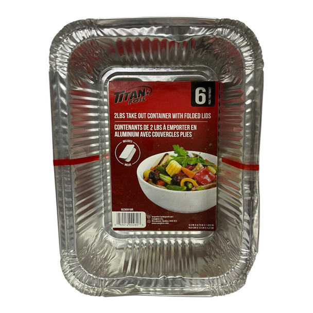 FOIL TRAY TITAN BZ90910R 6PCS PACK PAN WITH LIDS