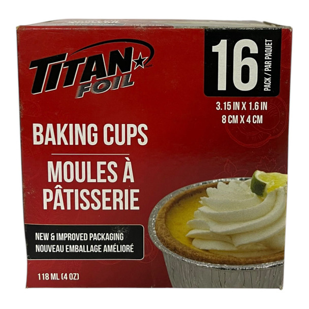 FOIL TRAY TITAN BZA0934 16PCS PACK CUP CAKE BAKING 8X4" 4oz