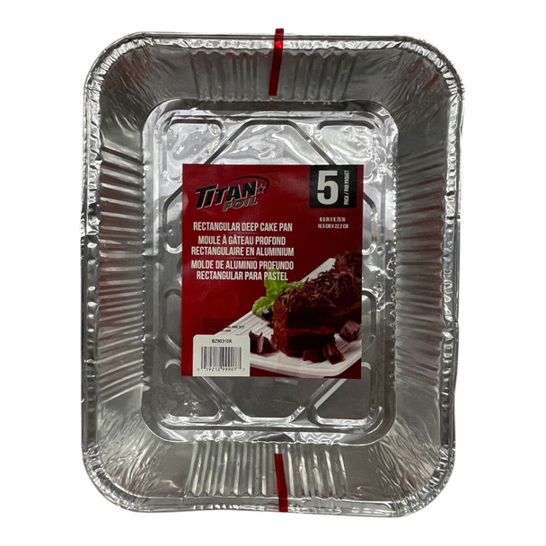 FOIL TRAY TITAN BZ90310R CAKE RECTANGLE  DEEP