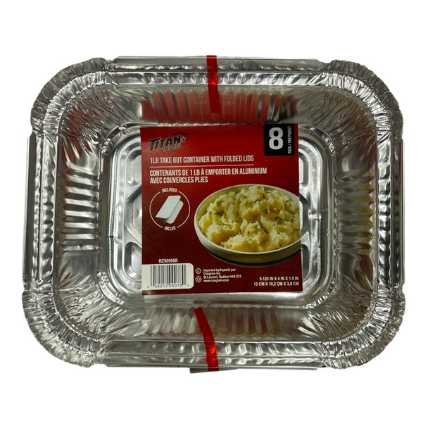 FOIL TRAY TITAN BZ90906R PAN WITH LIDS