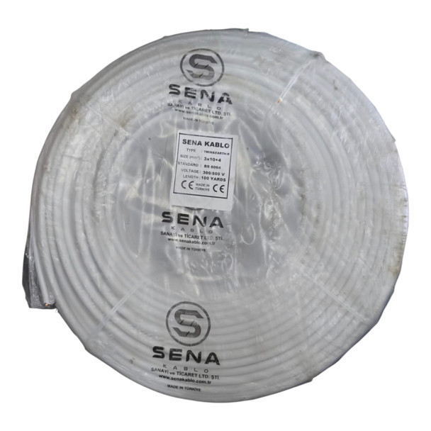 CABLE 10MM 3C FLAT WITH EARTH TURKEY YARD