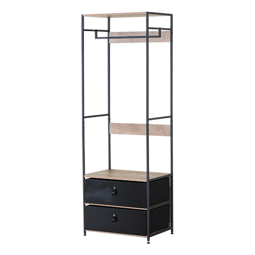 CLOTHES RACK WARDROBE 2 FABRIC DRAWERS 23.4" X 15.6" X 68.75" MUTBERG HAS-SHYG6040175ATL