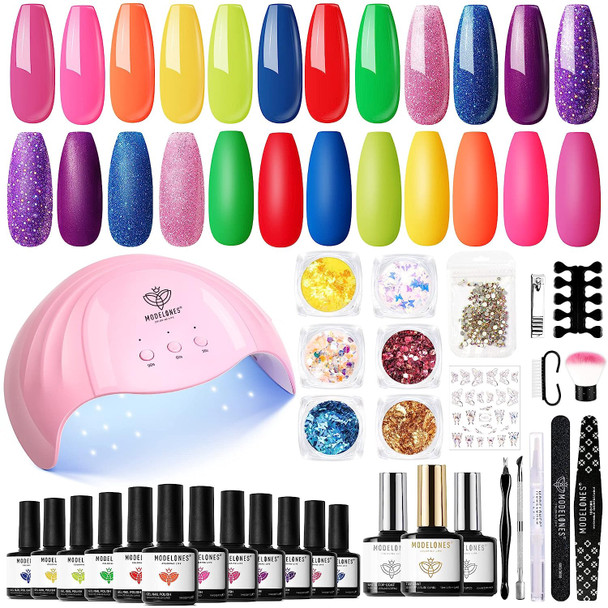 Nail Modelones Kit w/48w Lamp 35pcs Neon