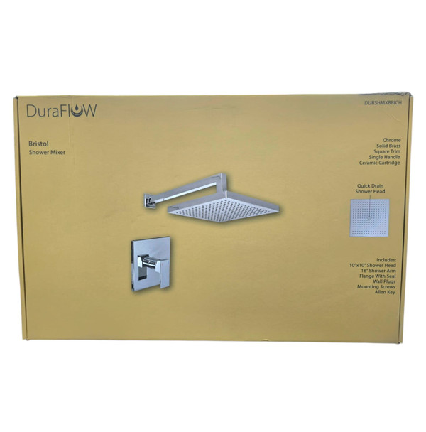 SHOWER MIXER DURAFLOW BRISTOL CHROME SQUARE TRIM DURSHMXBRICH