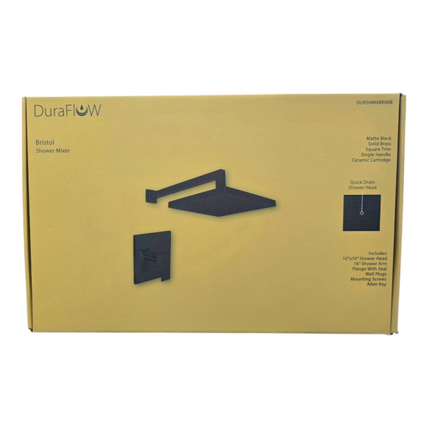SHOWER MIXER DURAFLOW BRISTOL MATTE BLACK SQUARE TRIM DURSHMXBRIMB