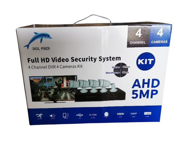 SECURITY CAMERA KIT 4-PORT DOLPHIN 6356AHDN4 AHD KIT
