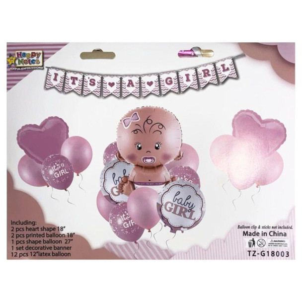 PARTY BALLOONS 18PCS PACK IT'S A GIRL TZ-G18003