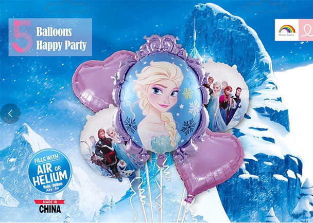 PARTY BALLOONS FOIL TYPE 5PCS PACK FROZEN T-015
