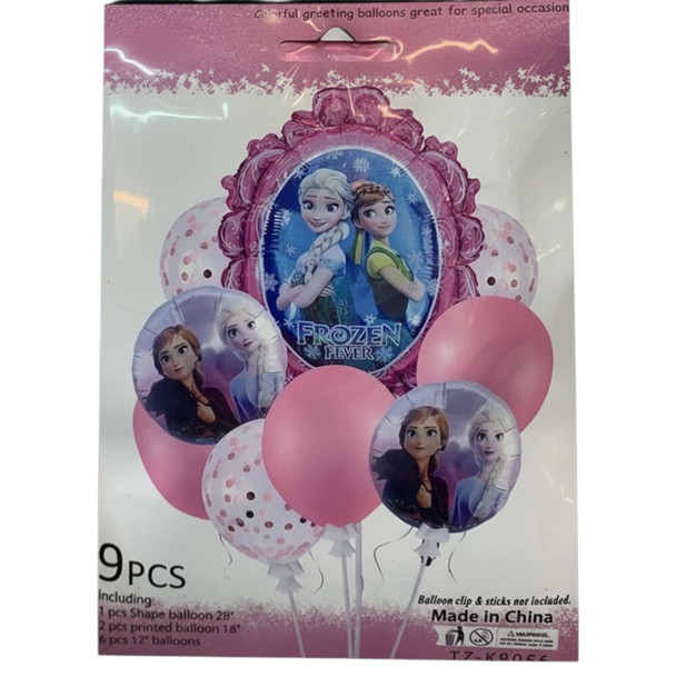 PARTY BALLOONS FOIL TYPE 9PCS PACK FROZEN QQ-3334-Y46