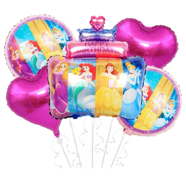 PARTY BALLOONS FOIL TYPE 5PCS PACK PRINCESS T2-K5051