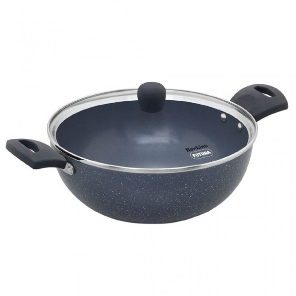 POT HAWKINS ICK35G CERAMIC NONSTICK DEEP KADHAI WITH GLASS LID 3.5L