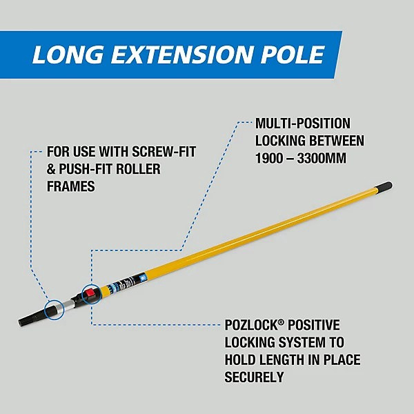EXTENSION POLE HARRIS TRADE YELLOW 1.9M-3.3 741S