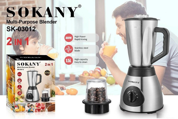 BLENDER SOKANY SK-03012 2IN1 MULTI-PURPOSE