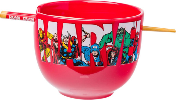 Ramen Bowl Silver Buffalo Marvel Comics Avengers Retro