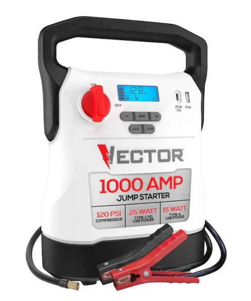 BATTERY JUMP START VECTOR JECJ1C AIR COMPRESSOR USB POWER
