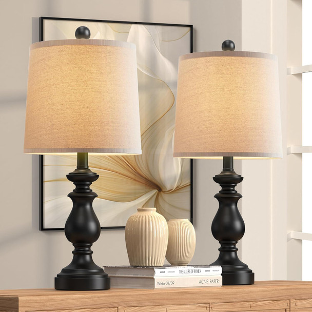 Table Lamp Traditional Set of 2 Farmhouse 22"