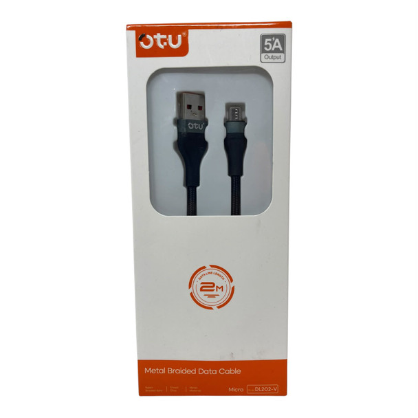 CHARGER CABLE USB OTU DL202-V MICRO 5A METAL BRAIDED DATA CABLE
