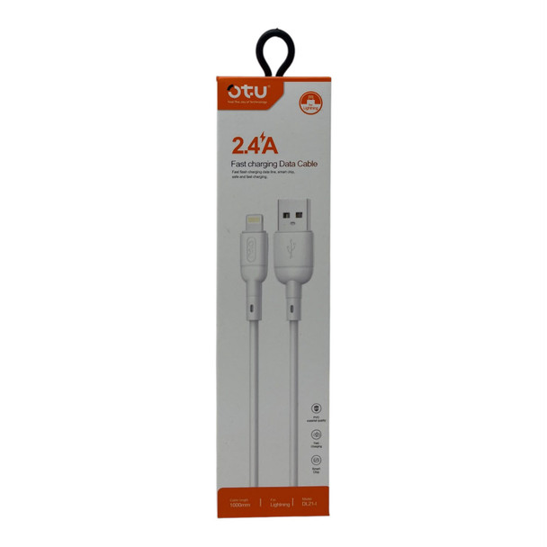 CHARGER CABLE OTU DL21-I 1000MM USB TO LIGHTNING 2.4A FAST CHARGING DATA CABLE