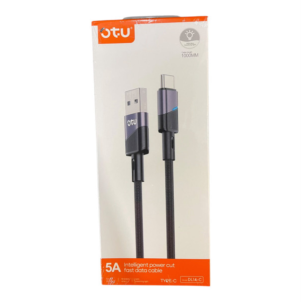CHARGER CABLE USB OTU DL14-C 1000MM TYPE-C 5A FAST CHARGING DATA CABLE