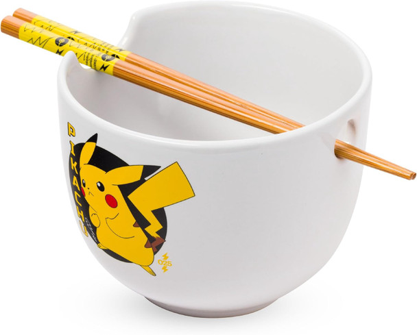 Ramen Bowl Silver Buffalo Pokemon Pikachu w/chopstick 20oP