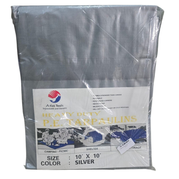 TARPAULIN SILVER 10' X 10' ATLAS
