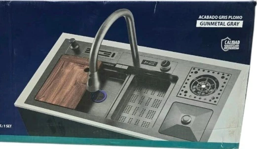 SINK AQUAFINA ALL IN ONE KIT S/STEEL FINISH 31.4" X 17.7" A-8845SET-B