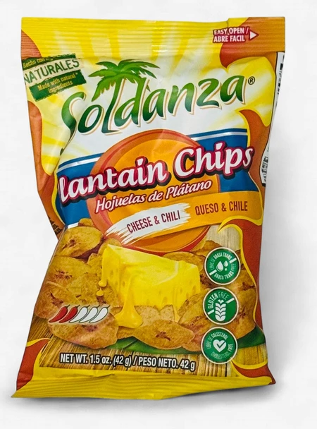 SOLDANZA SNACKS PLANTAIN CHIPS CHEESE AND CHILI 42g