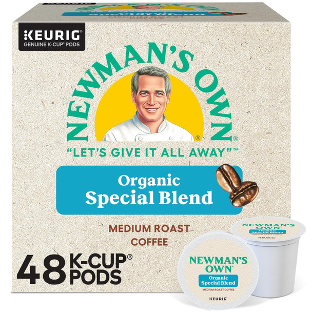 Coffee K-cup Pods keurig Newman's Own Organics Special Blend 48count