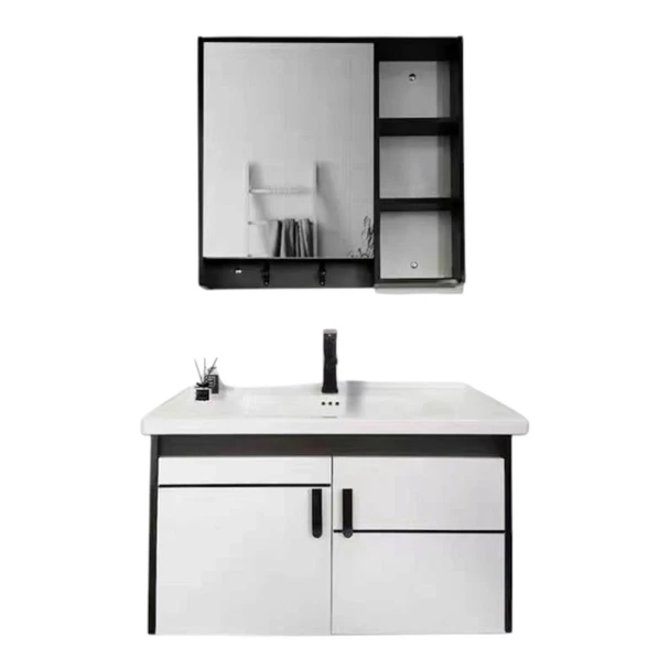 BATHROOM CABINET FLOATING STYLE 22" X 18" WHITE WITH MIRROR K01-60