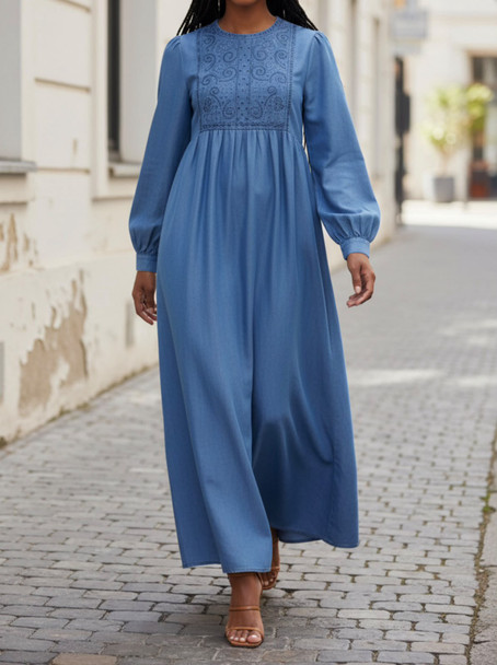Dress Denim Embellished Light Wash
