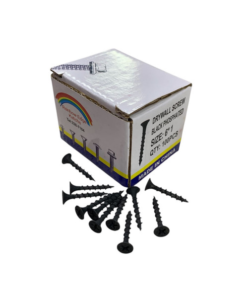 SCREW DRYWALL 6 X 1" BLACK 100PCS/BOX RAINBOW EDGE