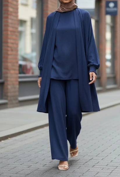 Pants Suit 3pc Set Blue
