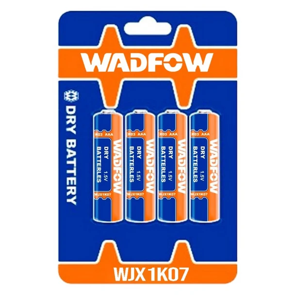 BATTERY WADFOW AAA ALKALINE WJX1K07 R03 1.5V 4PCS PACK
