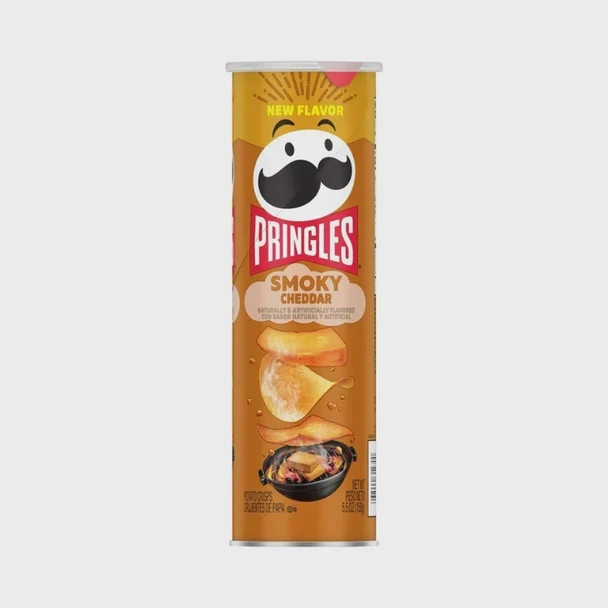 PRINGLES POTATO CRISPS SMOKY CHEDDAR 5.5oz 158g