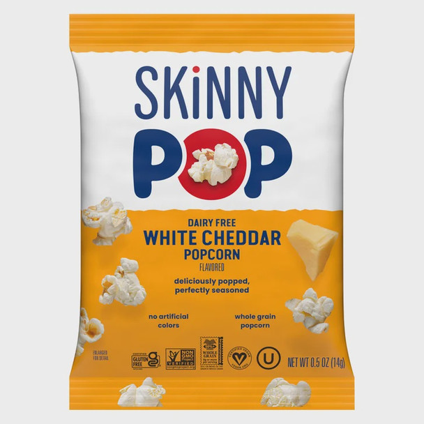 SKINNY POP POPCORN WHITE CHEDDER 0.5oz