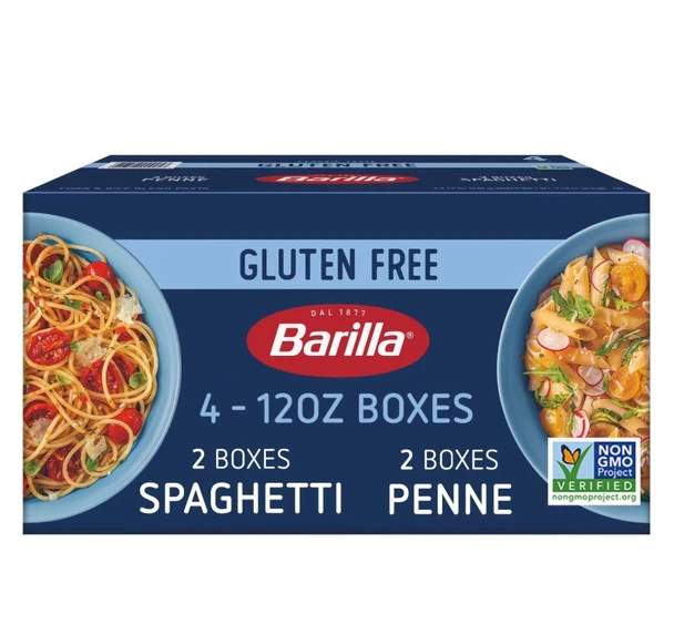 BARILLA GLUTEN FREE 2BOX SPAGHETTI AND 2BOX PENNE PASTA 4BOX PACK
