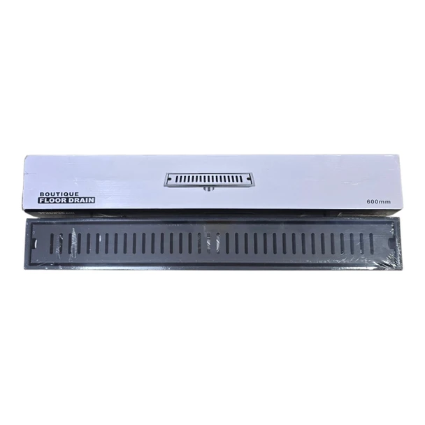 FLOOR DRAIN METAL BLACK LINEAR 600MM BOUTIQUE